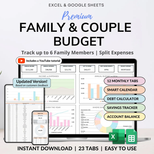 Family & Couple Annual Budget Planner